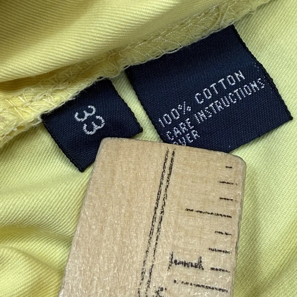 Polo Ralph Lauren Tyler Shorts Men's 33 Yellow Pleated Chino Classic